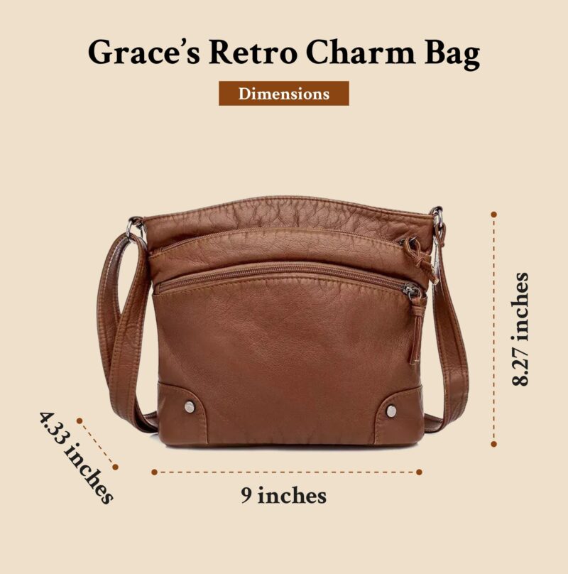 Grace’s Retro Charm | Soft Leather Anti-Theft Messenger Bag - Image 6