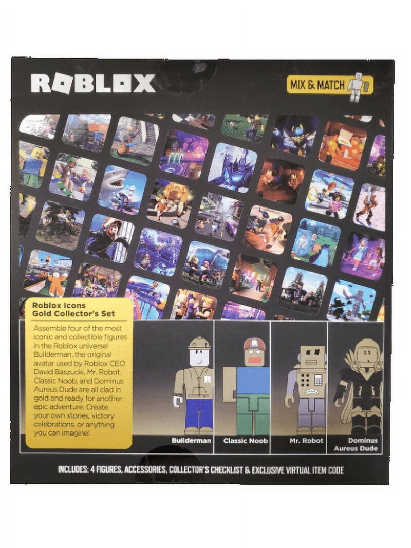 Roblox Action Collection - 15th Anniversary Gold 4 Figure Pack [Includes Exclusive Virtual Item] - Image 2