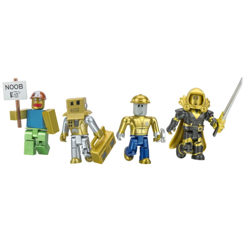 Roblox Action Collection - 15th Anniversary Gold 4 Figure Pack [Includes Exclusive Virtual Item]