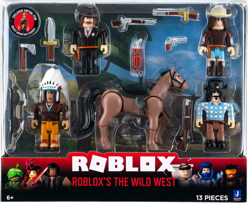 Roblox Action Collection - The Wild West Five Figure Pack [Includes Exclusive Virtual Item]